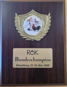 RÖK Auszeichnung Bundeschampion 2025 für Orloff rotbunt